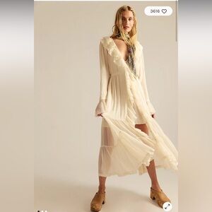 Free People Isla Midi Dress in Cream